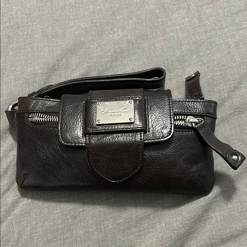 Kenneth Cole Black Leather Wristlet